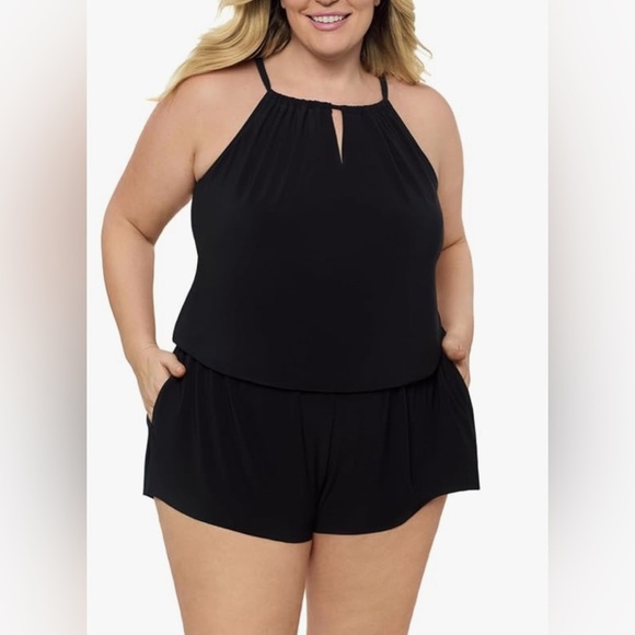 Aqua Green Swim Romper - Picture 1 of 8